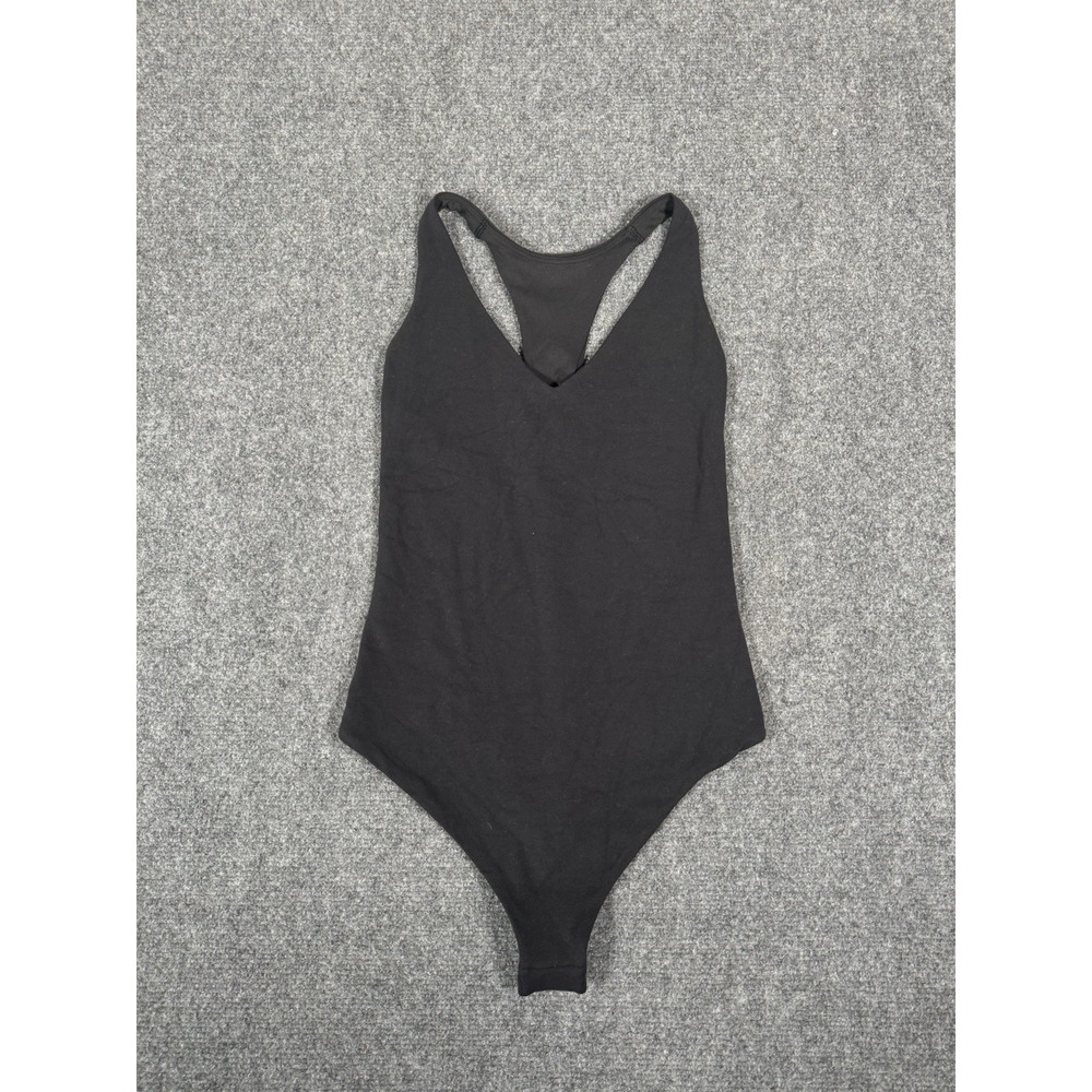 Athleta Transcend Bodysuit Womens XS Black Thong Sleeveless EUC